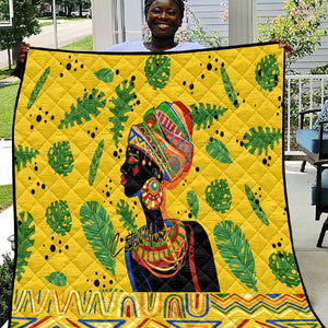 Personalized African Woman Quilt Tropical Style