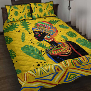 Personalized African Woman Quilt Bed Set Tropical Style