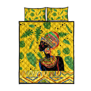 Personalized African Woman Quilt Bed Set Tropical Style