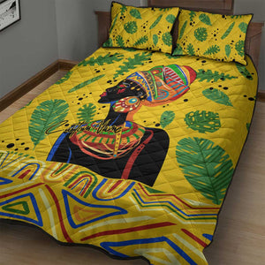 Personalized African Woman Quilt Bed Set Tropical Style