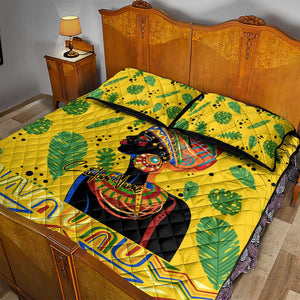 Personalized African Woman Quilt Bed Set Tropical Style