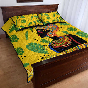 Personalized African Woman Quilt Bed Set Tropical Style