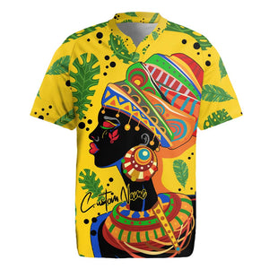 Personalized African Woman Rugby Jersey Tropical Style