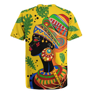 Personalized African Woman Rugby Jersey Tropical Style