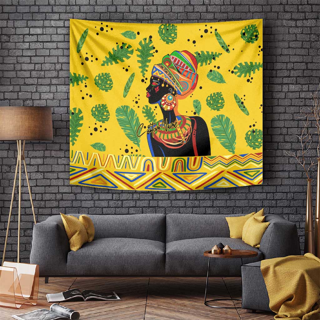 Personalized African Woman Tapestry Tropical Style
