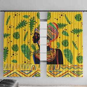 Personalized African Woman Window Curtain Tropical Style