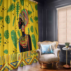 Personalized African Woman Window Curtain Tropical Style