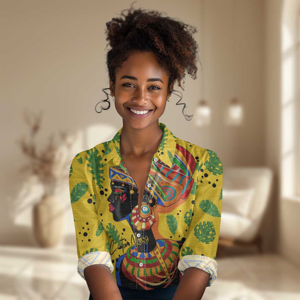 Personalized African Woman Women Casual Shirt Tropical Style