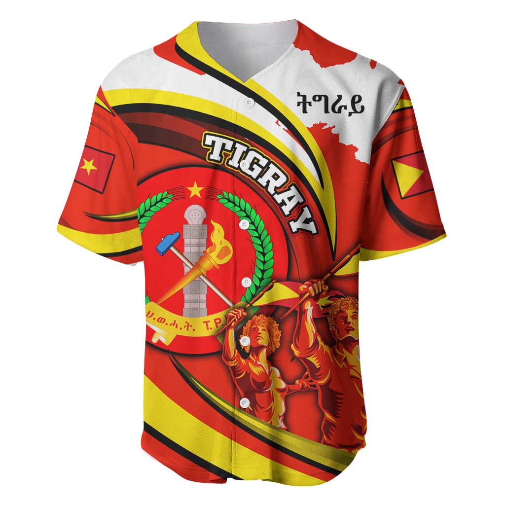 Ethiopia Tigray Baseball Jersey Revolution Emblem Freedom Fighters and Flag