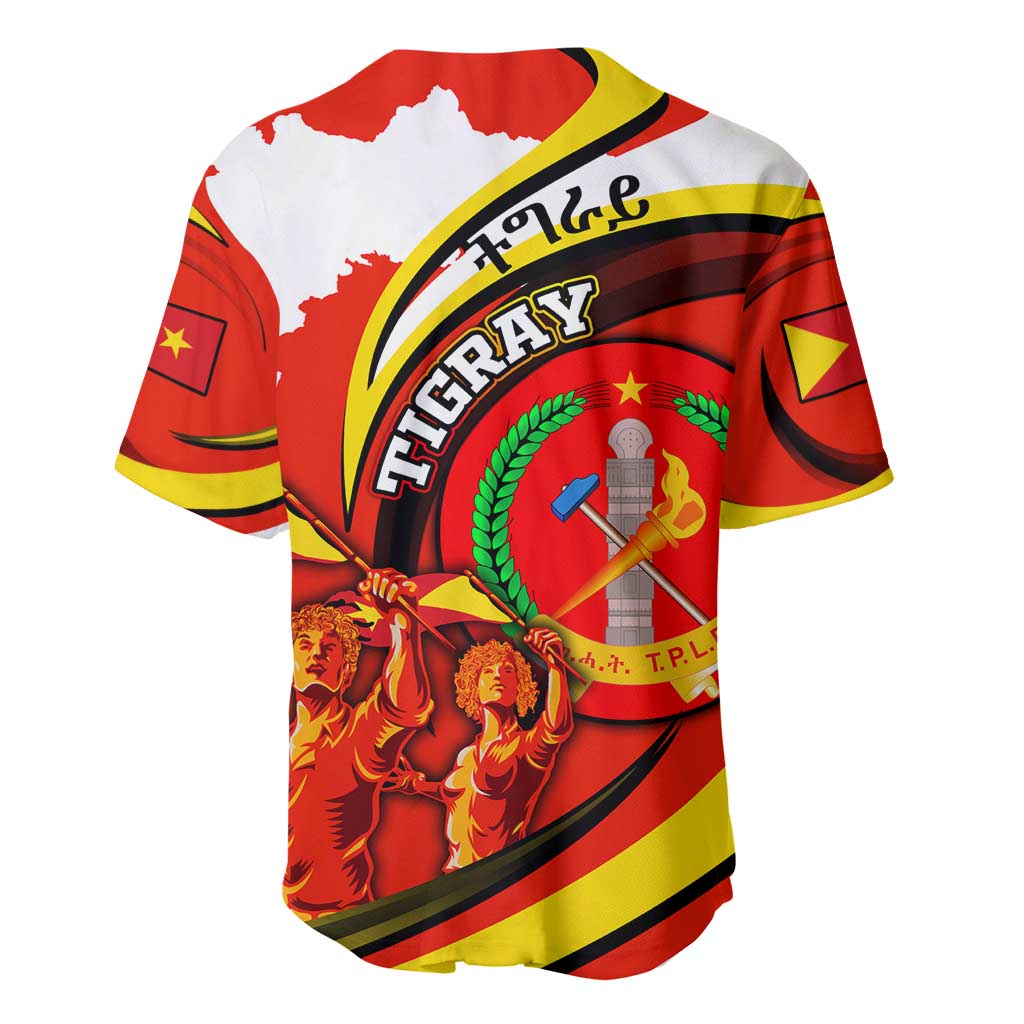 Ethiopia Tigray Baseball Jersey Revolution Emblem Freedom Fighters and Flag