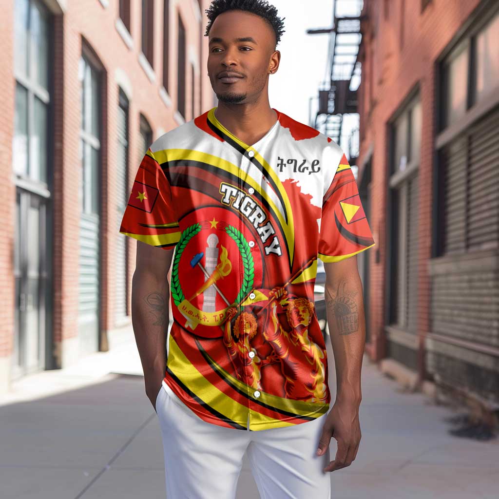 Ethiopia Tigray Baseball Jersey Revolution Emblem Freedom Fighters and Flag
