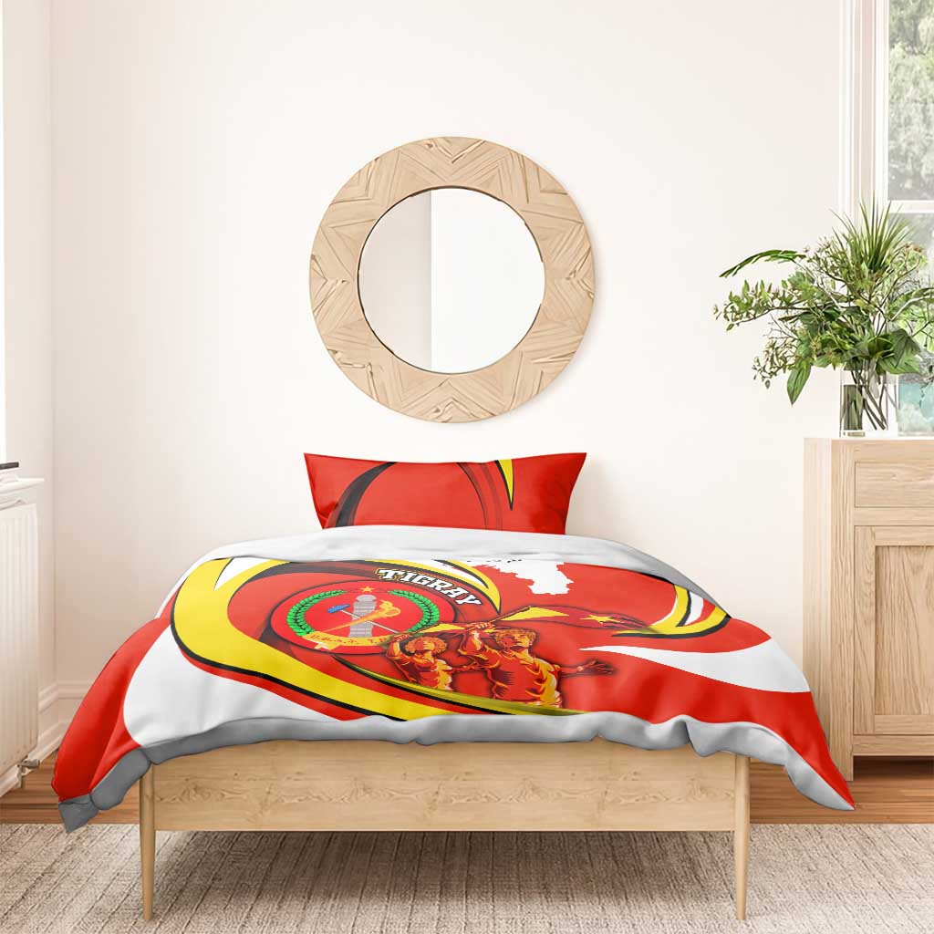 Ethiopia Tigray Bedding Set Revolution Emblem Freedom Fighters and Flag