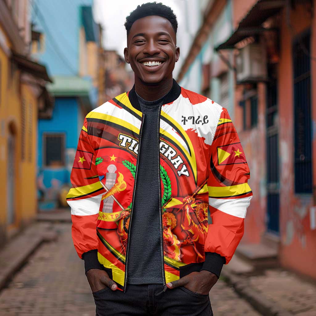 Ethiopia Tigray Bomber Jacket Revolution Emblem Freedom Fighters and Flag