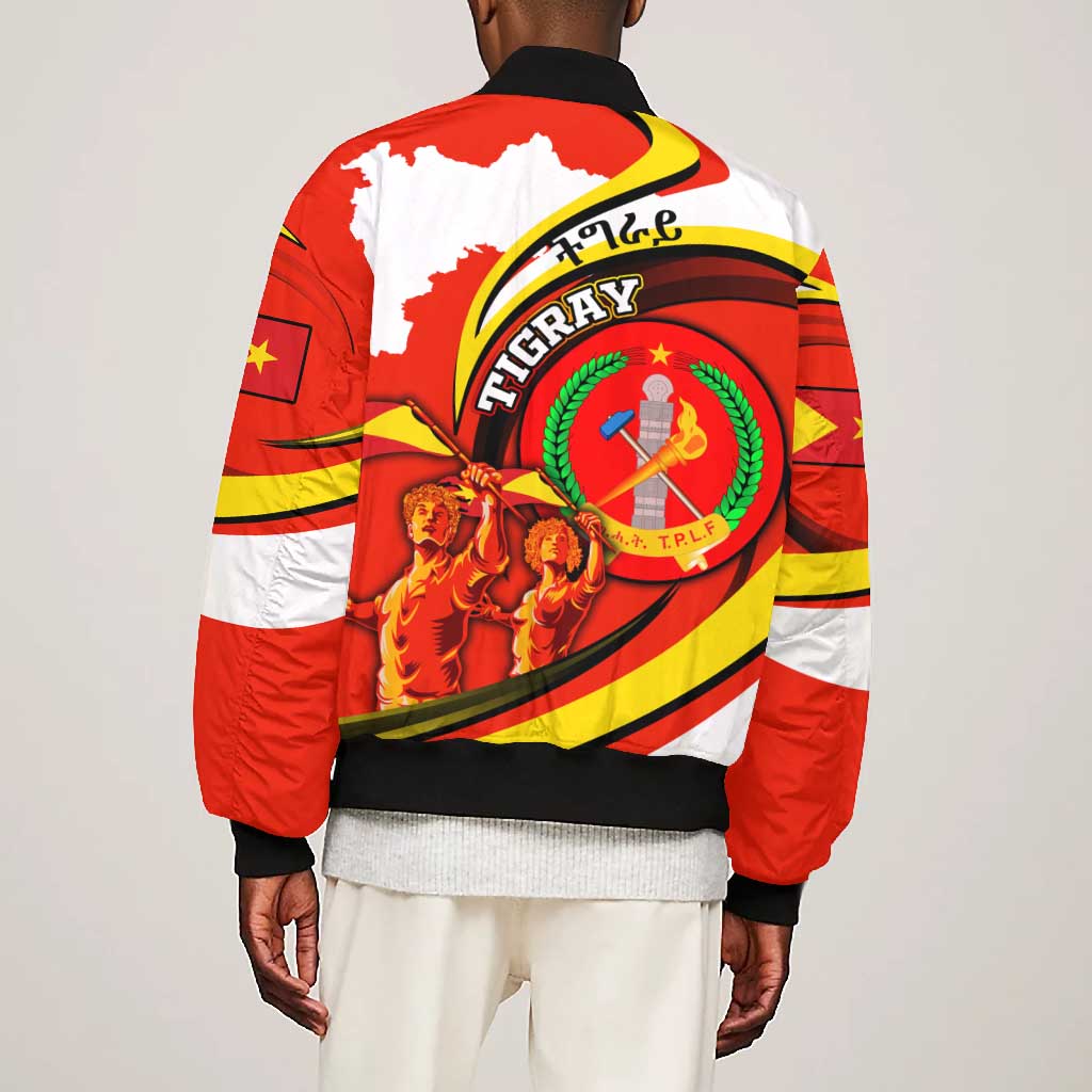 Ethiopia Tigray Bomber Jacket Revolution Emblem Freedom Fighters and Flag