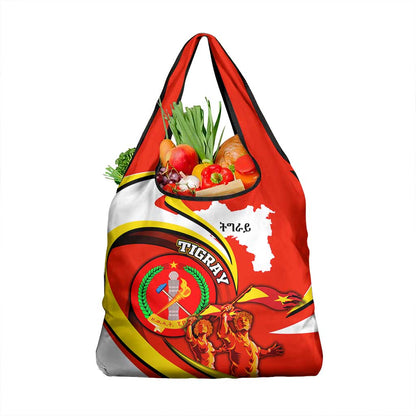 Ethiopia Tigray Grocery Bag Revolution Emblem Freedom Fighters and Flag