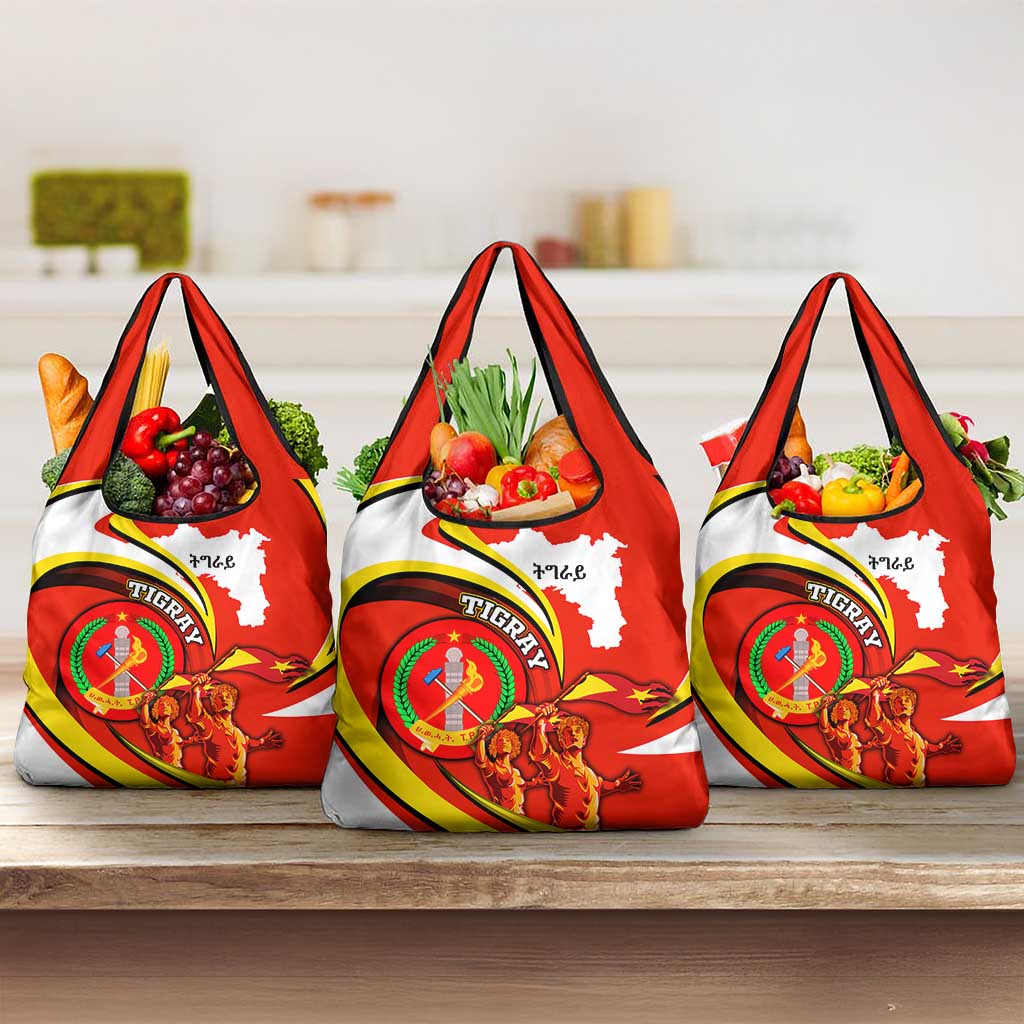 Ethiopia Tigray Grocery Bag Revolution Emblem Freedom Fighters and Flag