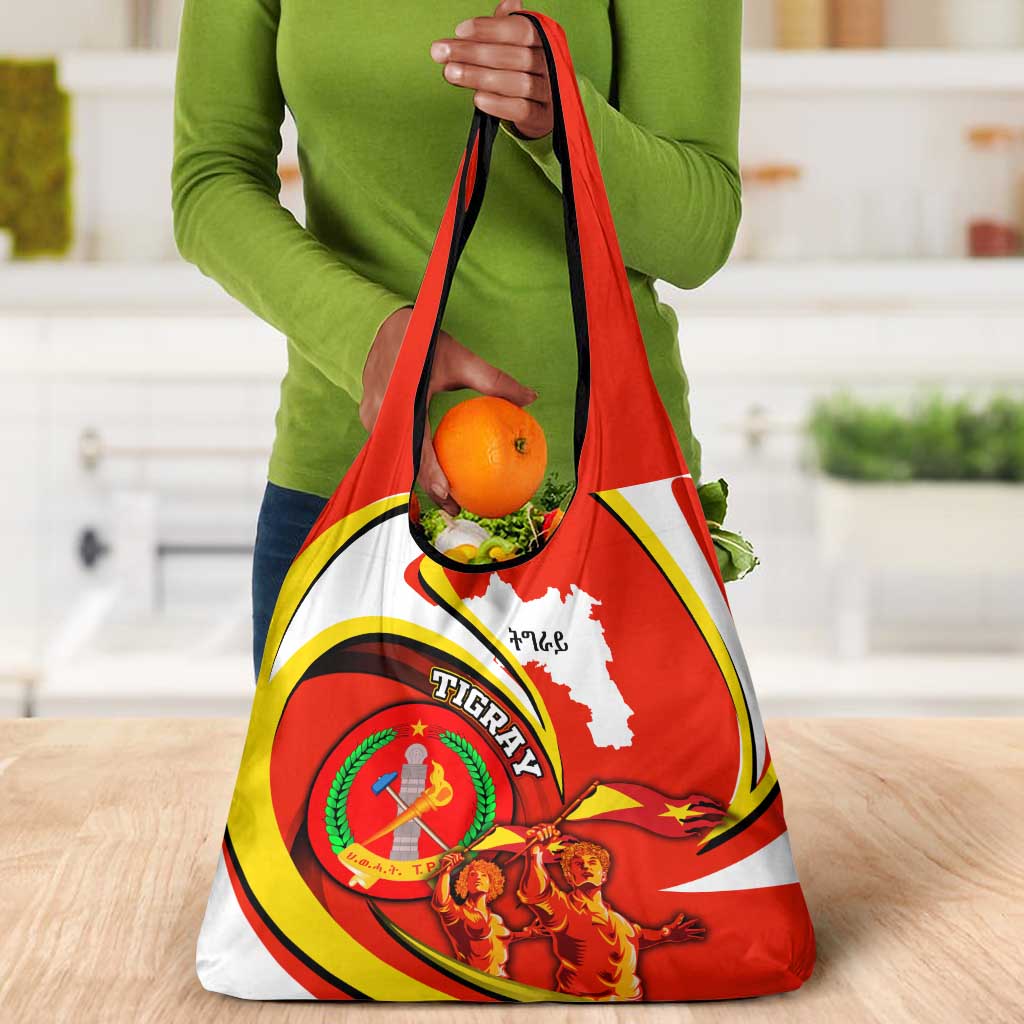 Ethiopia Tigray Grocery Bag Revolution Emblem Freedom Fighters and Flag