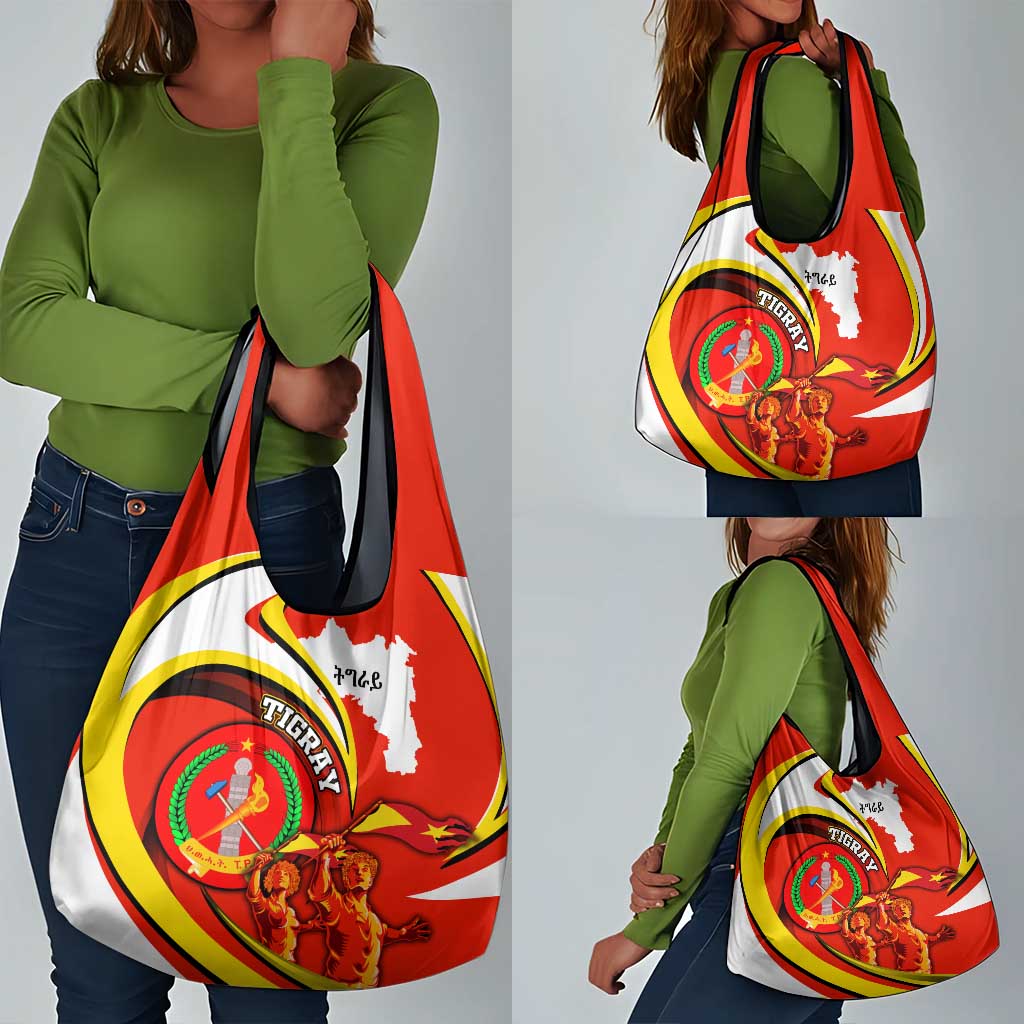 Ethiopia Tigray Grocery Bag Revolution Emblem Freedom Fighters and Flag