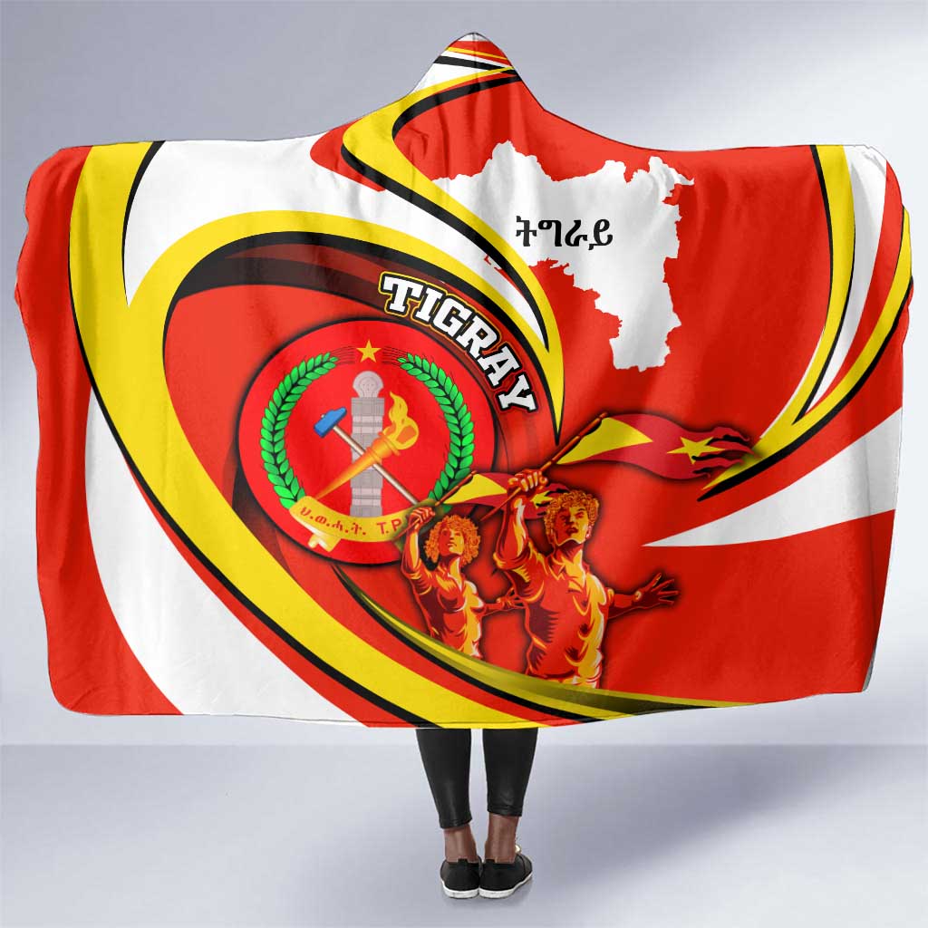 Ethiopia Tigray Hooded Blanket Revolution Emblem Freedom Fighters and Flag