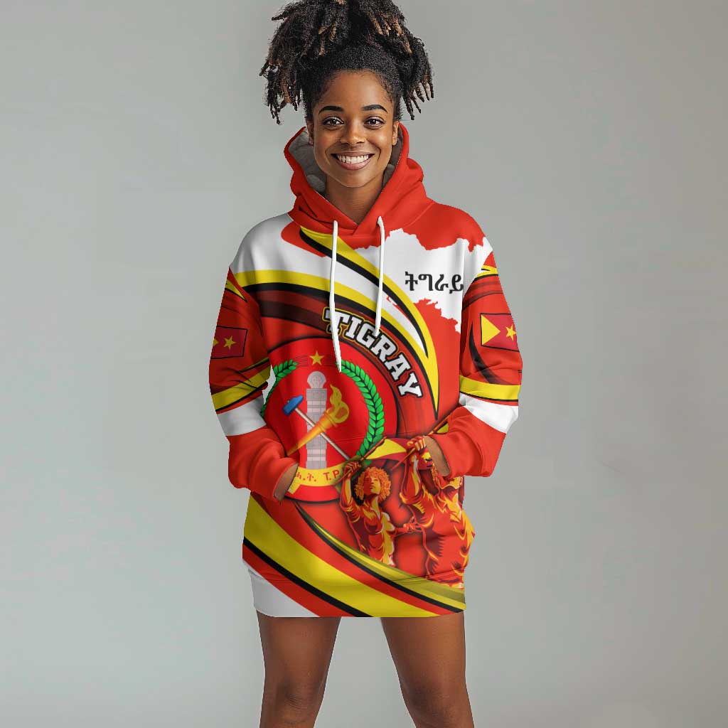 Ethiopia Tigray Hoodie Dress Revolution Emblem Freedom Fighters and Flag