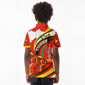 Ethiopia Tigray Kid Polo Shirt Revolution Emblem Freedom Fighters and Flag