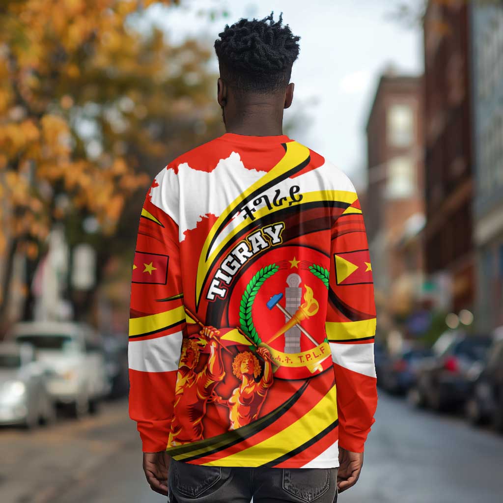 Ethiopia Tigray Long Sleeve Shirt Revolution Emblem Freedom Fighters and Flag