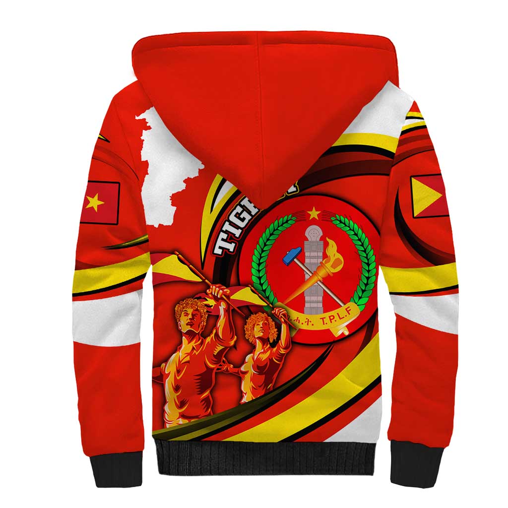 Ethiopia Tigray Sherpa Hoodie Revolution Emblem Freedom Fighters and Flag