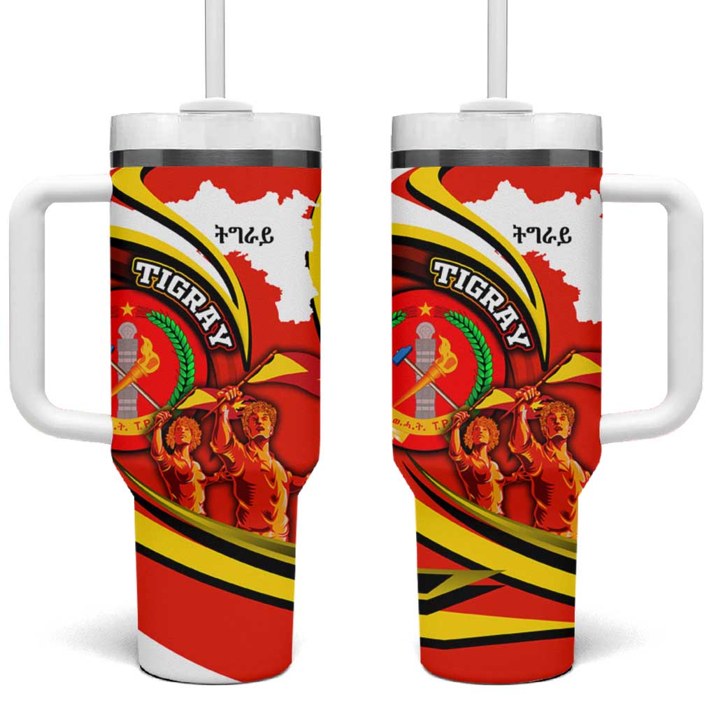 Ethiopia Tigray Tumbler With Handle Revolution Emblem Freedom Fighters and Flag