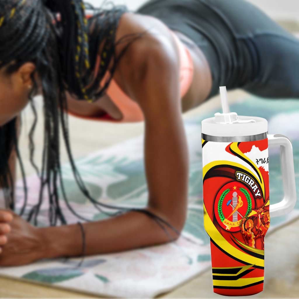 Ethiopia Tigray Tumbler With Handle Revolution Emblem Freedom Fighters and Flag