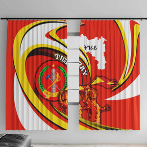 Ethiopia Tigray Window Curtain Revolution Emblem Freedom Fighters and Flag