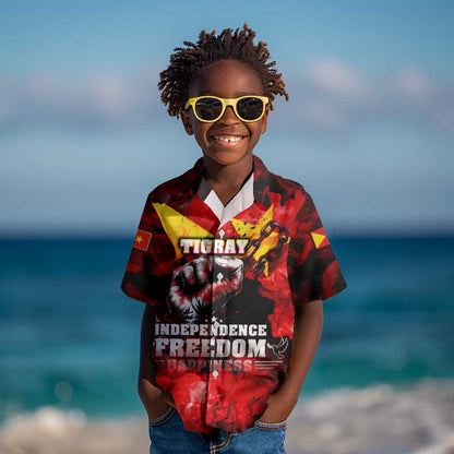 Tigrayans Independence Kid Hawaiian Shirt I Stand with Tigray - Fist of Freedom