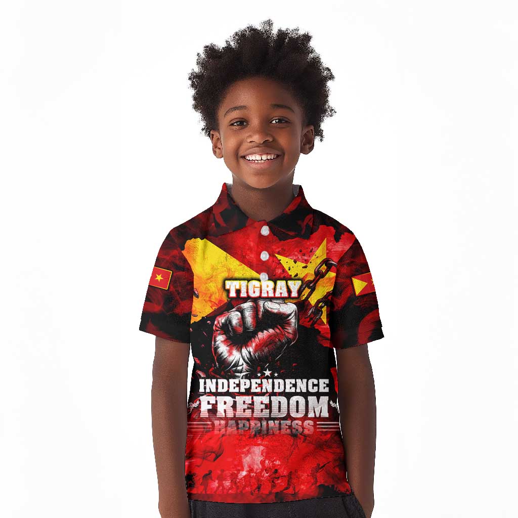 Tigrayans Independence Kid Polo Shirt I Stand with Tigray - Fist of Freedom