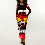 Tigrayans Independence Long Sleeve Bodycon Dress I Stand with Tigray - Fist of Freedom DT02