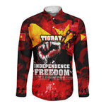 Tigrayans Independence Long Sleeve Button Shirt I Stand with Tigray - Fist of Freedom