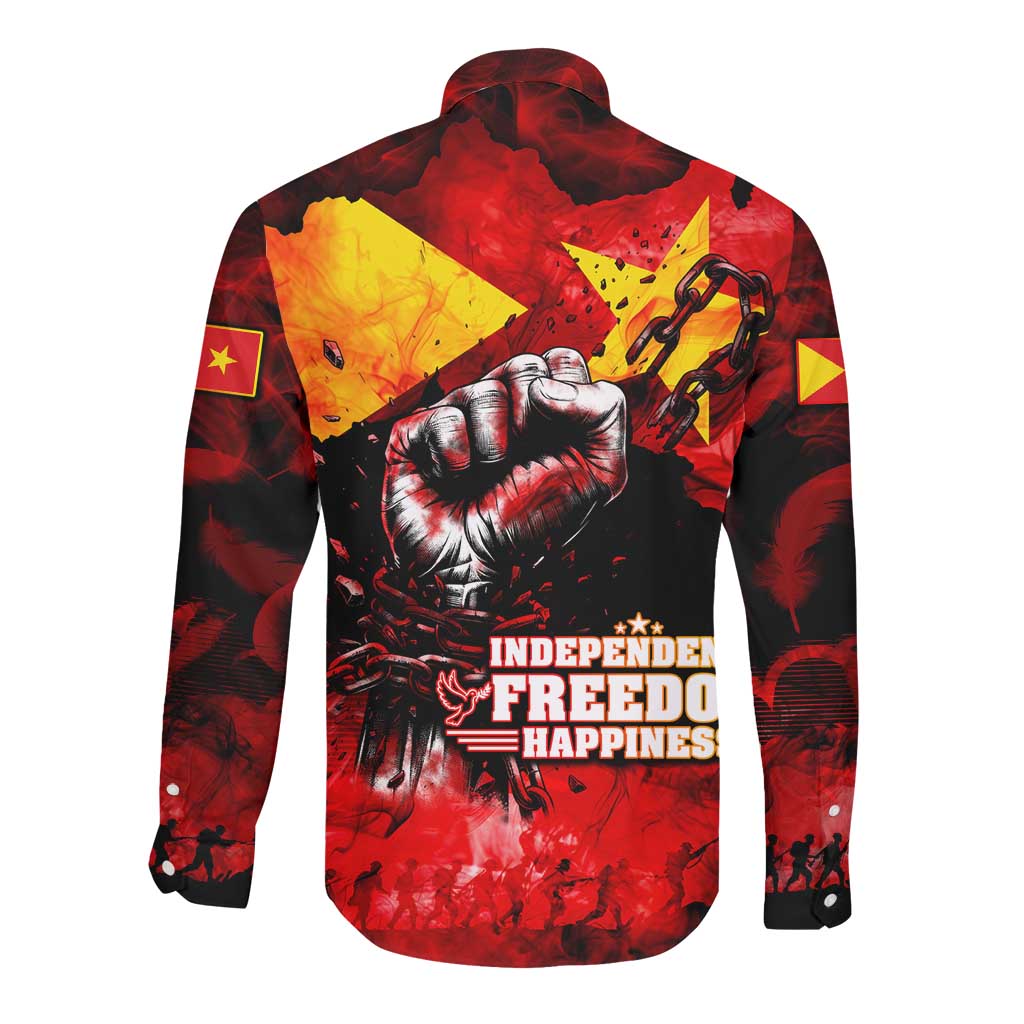 Tigrayans Independence Long Sleeve Button Shirt I Stand with Tigray - Fist of Freedom
