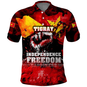 Tigrayans Independence Polo Shirt I Stand with Tigray - Fist of Freedom