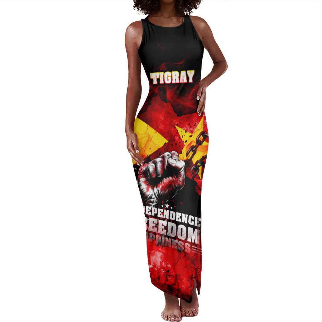 Tigrayans Independence Tank Maxi Dress I Stand with Tigray - Fist of Freedom