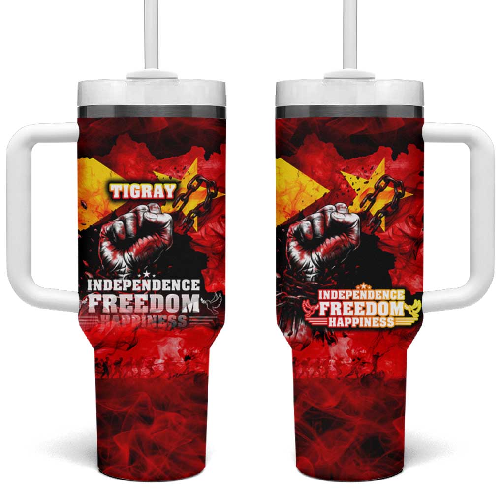 Tigrayans Independence Tumbler With Handle I Stand with Tigray - Fist of Freedom