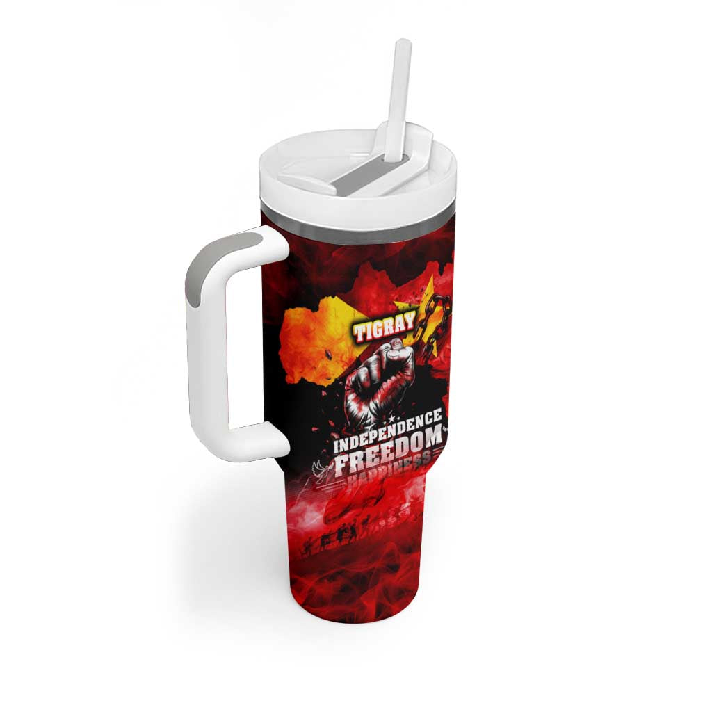 Tigrayans Independence Tumbler With Handle I Stand with Tigray - Fist of Freedom