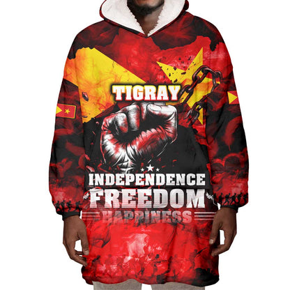 Tigrayans Independence Wearable Blanket Hoodie I Stand with Tigray - Fist of Freedom