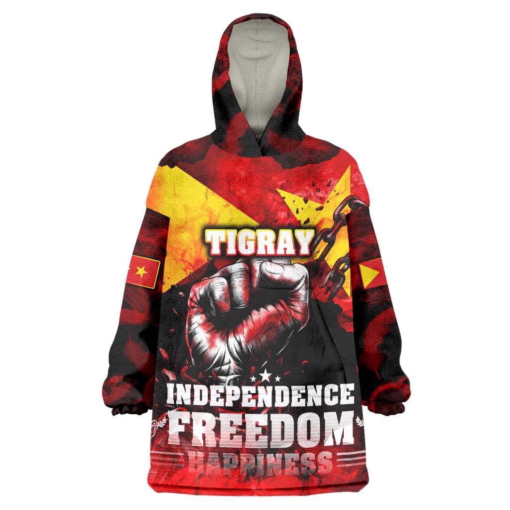 Tigrayans Independence Wearable Blanket Hoodie I Stand with Tigray - Fist of Freedom