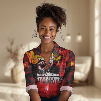 Tigrayans Independence Women Casual Shirt I Stand with Tigray - Fist of Freedom