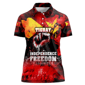 Tigrayans Independence Women Polo Shirt I Stand with Tigray - Fist of Freedom