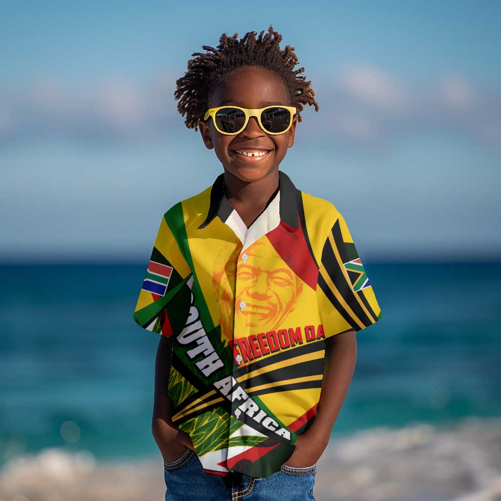 South Africa Freedom Day Mandela Kid Hawaiian Shirt National Pride Protea Flower