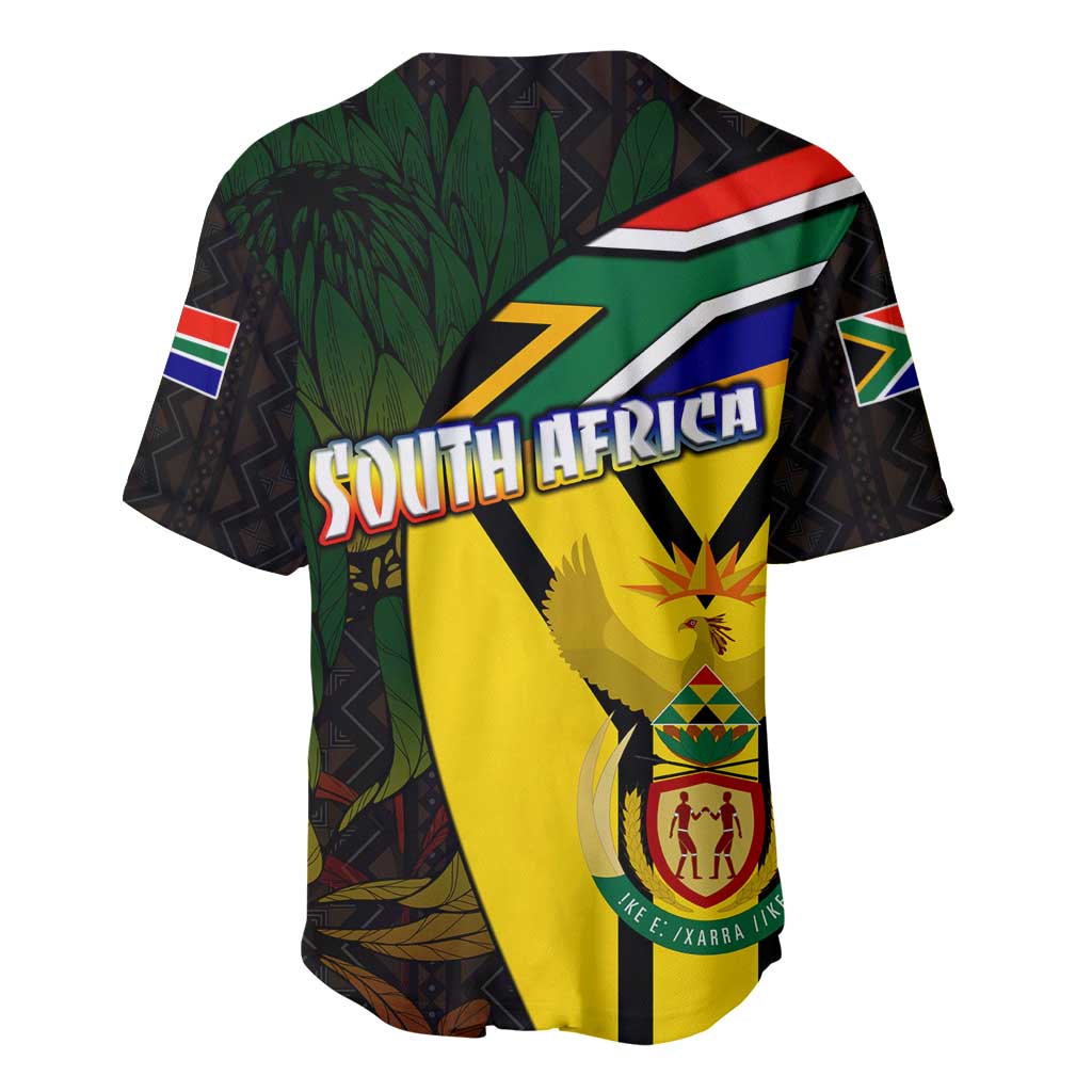 Coat Of Arms South Africa Baseball Jersey Protea Unity Heritage