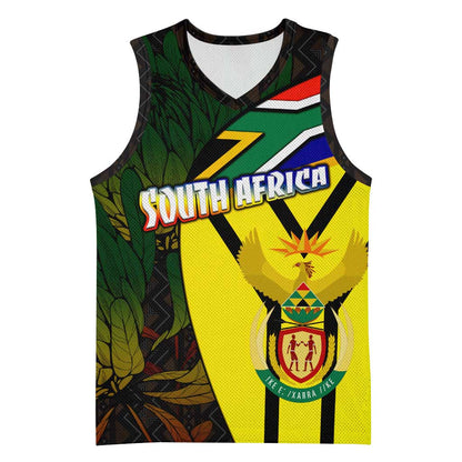 Coat Of Arms South Africa Basketball Jersey Protea Unity Heritage DT02