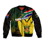 Coat Of Arms South Africa Bomber Jacket Protea Unity Heritage