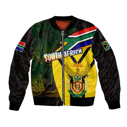 Coat Of Arms South Africa Bomber Jacket Protea Unity Heritage