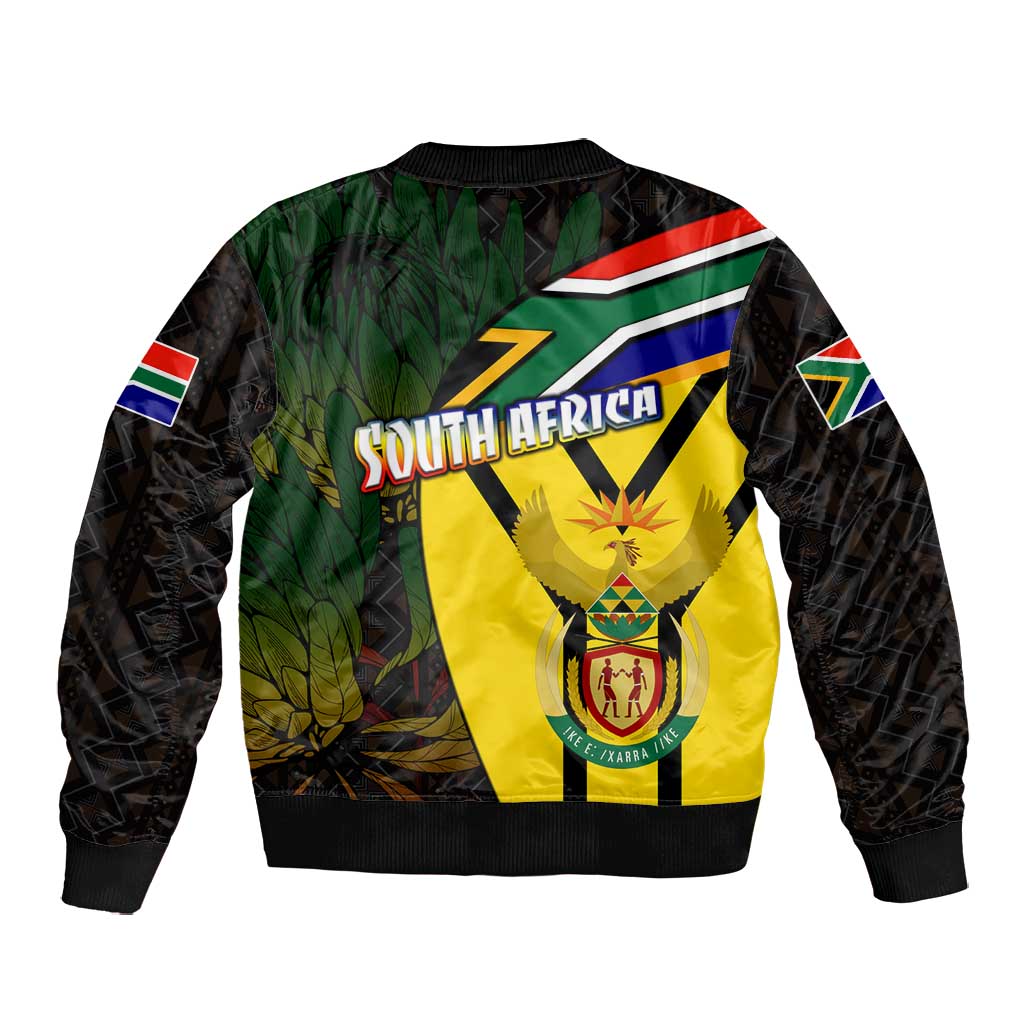 Coat Of Arms South Africa Bomber Jacket Protea Unity Heritage