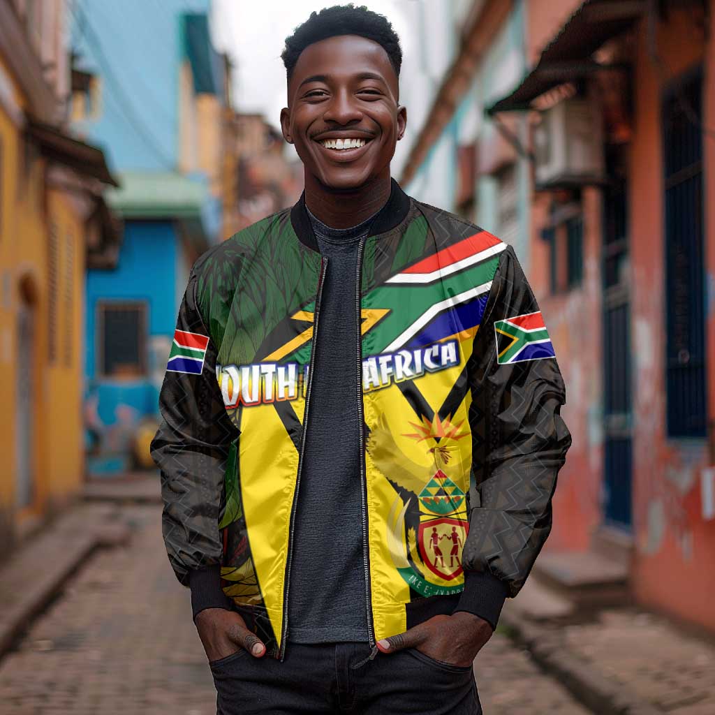 Coat Of Arms South Africa Bomber Jacket Protea Unity Heritage